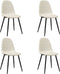 vidaXL - Eetkamerstoelen - 4 - st - fluweel - crèmewit