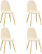 vidaXL - Eetkamerstoelen - 4 - st - fluweel - crèmewit
