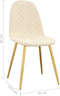vidaXL - Eetkamerstoelen - 4 - st - fluweel - crèmewit