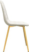 vidaXL - Eetkamerstoelen - 4 - st - fluweel - crèmewit