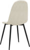 vidaXL - Eetkamerstoelen - 4 - st - fluweel - crèmewit