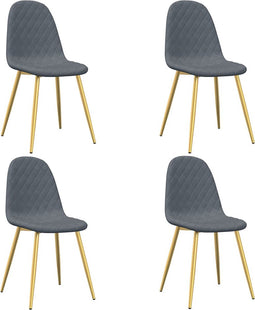vidaXL - Eetkamerstoelen - 4 - st - fluweel - donkergrijs