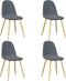 vidaXL - Eetkamerstoelen - 4 - st - fluweel - donkergrijs