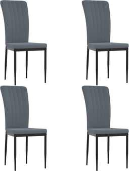 vidaXL - Eetkamerstoelen - 4 - st - fluweel - donkergrijs