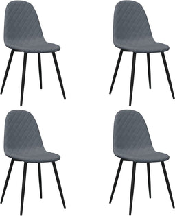 vidaXL - Eetkamerstoelen - 4 - st - fluweel - donkergrijs