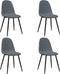 vidaXL - Eetkamerstoelen - 4 - st - fluweel - donkergrijs