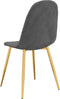 vidaXL - Eetkamerstoelen - 4 - st - fluweel - donkergrijs