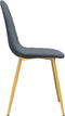 vidaXL - Eetkamerstoelen - 4 - st - fluweel - donkergrijs