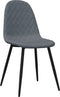 vidaXL - Eetkamerstoelen - 4 - st - fluweel - donkergrijs