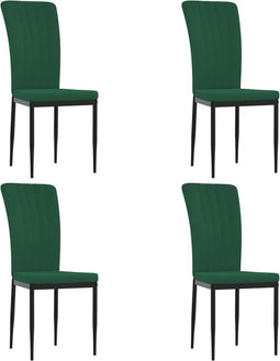 vidaXL - Eetkamerstoelen - 4 - st - fluweel - donkergroen