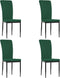 vidaXL - Eetkamerstoelen - 4 - st - fluweel - donkergroen