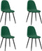 vidaXL - Eetkamerstoelen - 4 - st - fluweel - donkergroen