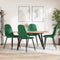 vidaXL - Eetkamerstoelen - 4 - st - fluweel - donkergroen