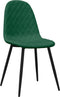 vidaXL - Eetkamerstoelen - 4 - st - fluweel - donkergroen