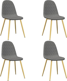 vidaXL - Eetkamerstoelen - 4 - st - fluweel - lichtgrijs