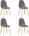 vidaXL - Eetkamerstoelen - 4 - st - fluweel - lichtgrijs
