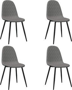 vidaXL - Eetkamerstoelen - 4 - st - fluweel - lichtgrijs