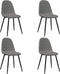vidaXL - Eetkamerstoelen - 4 - st - fluweel - lichtgrijs