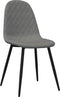 vidaXL - Eetkamerstoelen - 4 - st - fluweel - lichtgrijs