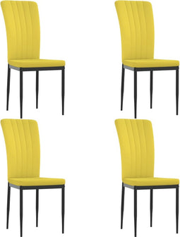 vidaXL - Eetkamerstoelen - 4 - st - fluweel - mosterdgeel