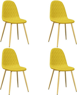 vidaXL - Eetkamerstoelen - 4 - st - fluweel - mosterdgeel