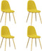 vidaXL - Eetkamerstoelen - 4 - st - fluweel - mosterdgeel