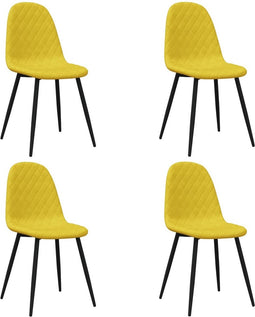 vidaXL - Eetkamerstoelen - 4 - st - fluweel - mosterdgeel