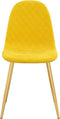vidaXL - Eetkamerstoelen - 4 - st - fluweel - mosterdgeel