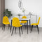 vidaXL - Eetkamerstoelen - 4 - st - fluweel - mosterdgeel