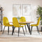vidaXL - Eetkamerstoelen - 4 - st - fluweel - mosterdgeel