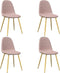 vidaXL - Eetkamerstoelen - 4 - st - fluweel - roze