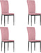 vidaXL - Eetkamerstoelen - 4 - st - fluweel - roze