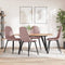 vidaXL - Eetkamerstoelen - 4 - st - fluweel - roze