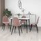 vidaXL - Eetkamerstoelen - 4 - st - fluweel - roze