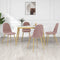 vidaXL - Eetkamerstoelen - 4 - st - fluweel - roze