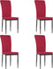 vidaXL - Eetkamerstoelen - 4 - st - fluweel - wijnrood