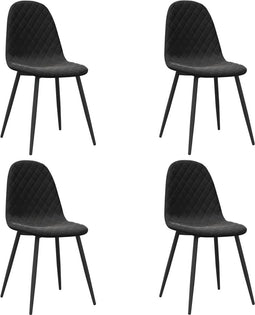 vidaXL - Eetkamerstoelen - 4 - st - fluweel - zwart