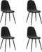 vidaXL - Eetkamerstoelen - 4 - st - fluweel - zwart