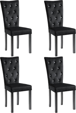 vidaXL - Eetkamerstoelen - 4 - st - fluweel - zwart
