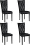 vidaXL - Eetkamerstoelen - 4 - st - fluweel - zwart