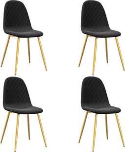vidaXL - Eetkamerstoelen - 4 - st - fluweel - zwart
