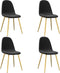 vidaXL - Eetkamerstoelen - 4 - st - fluweel - zwart