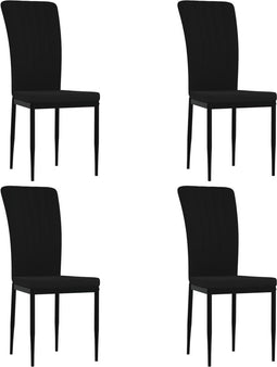 vidaXL - Eetkamerstoelen - 4 - st - fluweel - zwart
