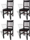 vidaXL - Eetkamerstoelen - 4 - st - grenenhout - donkerbruin