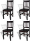 vidaXL - Eetkamerstoelen - 4 - st - grenenhout - donkerbruin