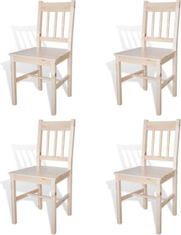 vidaXL - Eetkamerstoelen - 4 - st - grenenhout