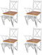 vidaXL - Eetkamerstoelen - 4 - st - grenenhout - wit