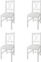 vidaXL - Eetkamerstoelen - 4 - st - grenenhout - wit