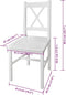 vidaXL - Eetkamerstoelen - 4 - st - grenenhout - wit
