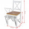 vidaXL - Eetkamerstoelen - 4 - st - grenenhout - wit